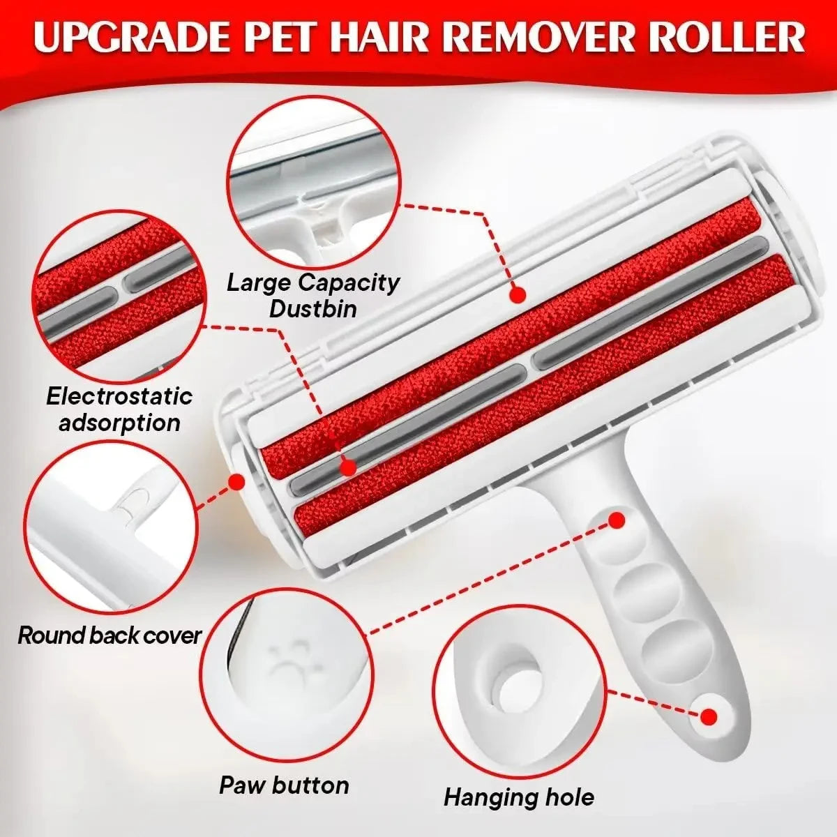 Reusable Pet Hair Remover – Washable Lint Roller for Furniture, Sofa, and Clothing